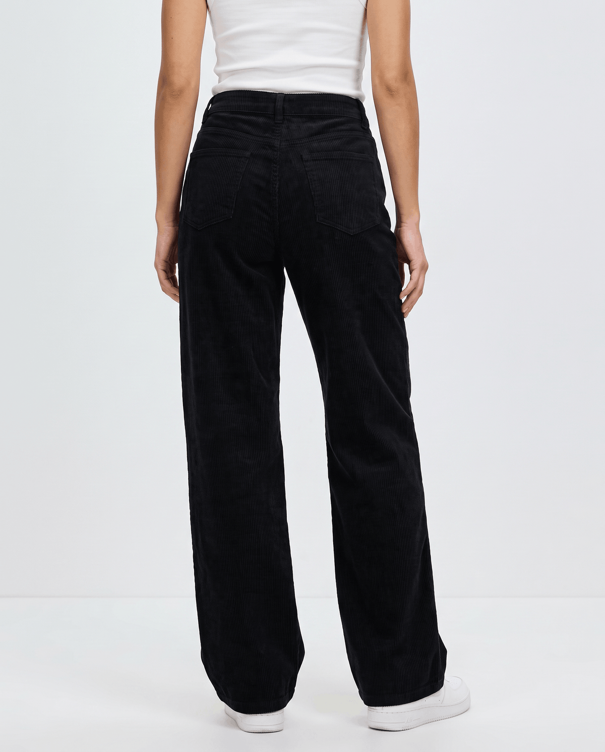Cotton Corduroy Wide-Leg Pants – High-Waisted, Button Front & Full Length | Romy