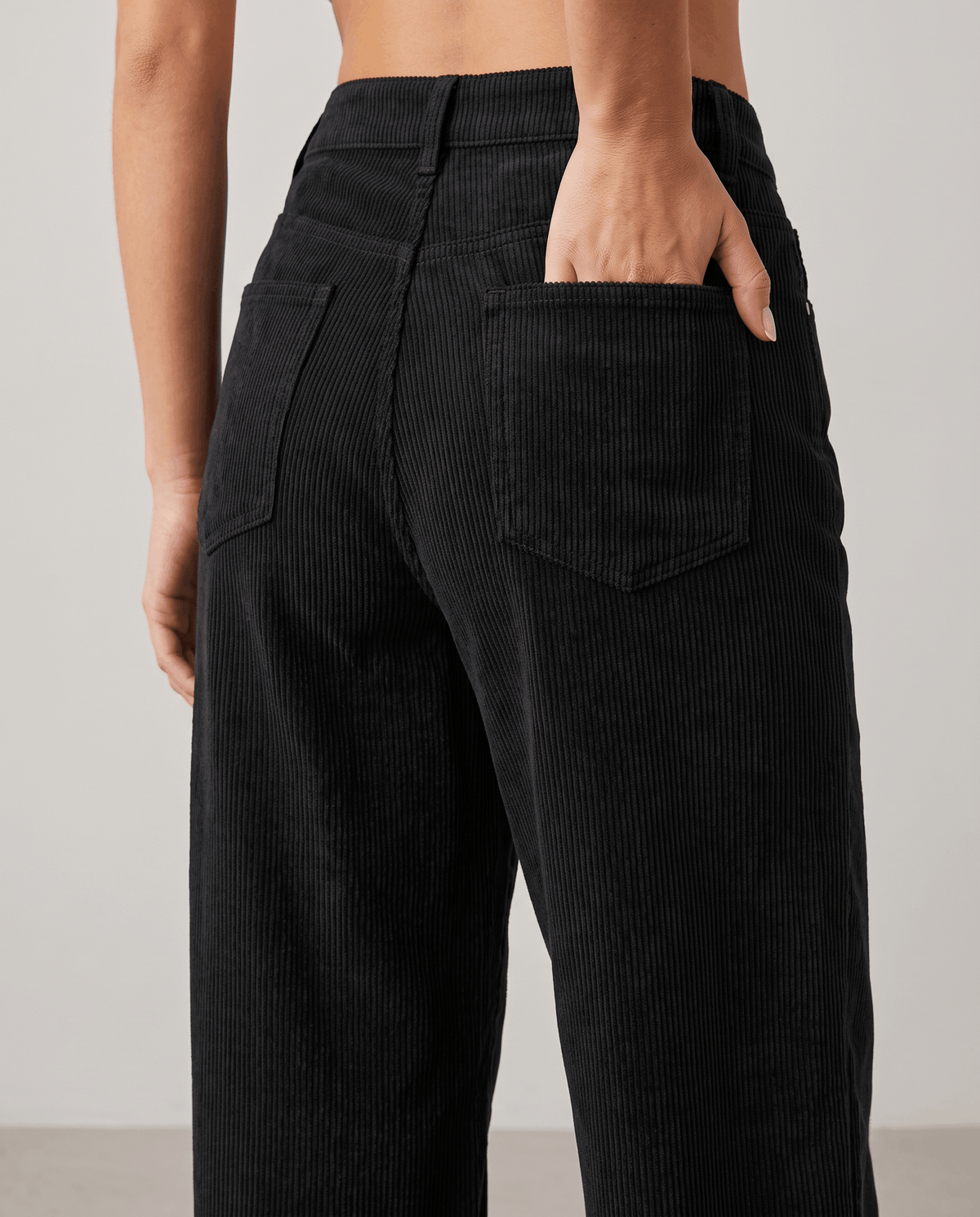 Cotton Corduroy Wide-Leg Pants – High-Waisted, Button Front & Full Length | Romy