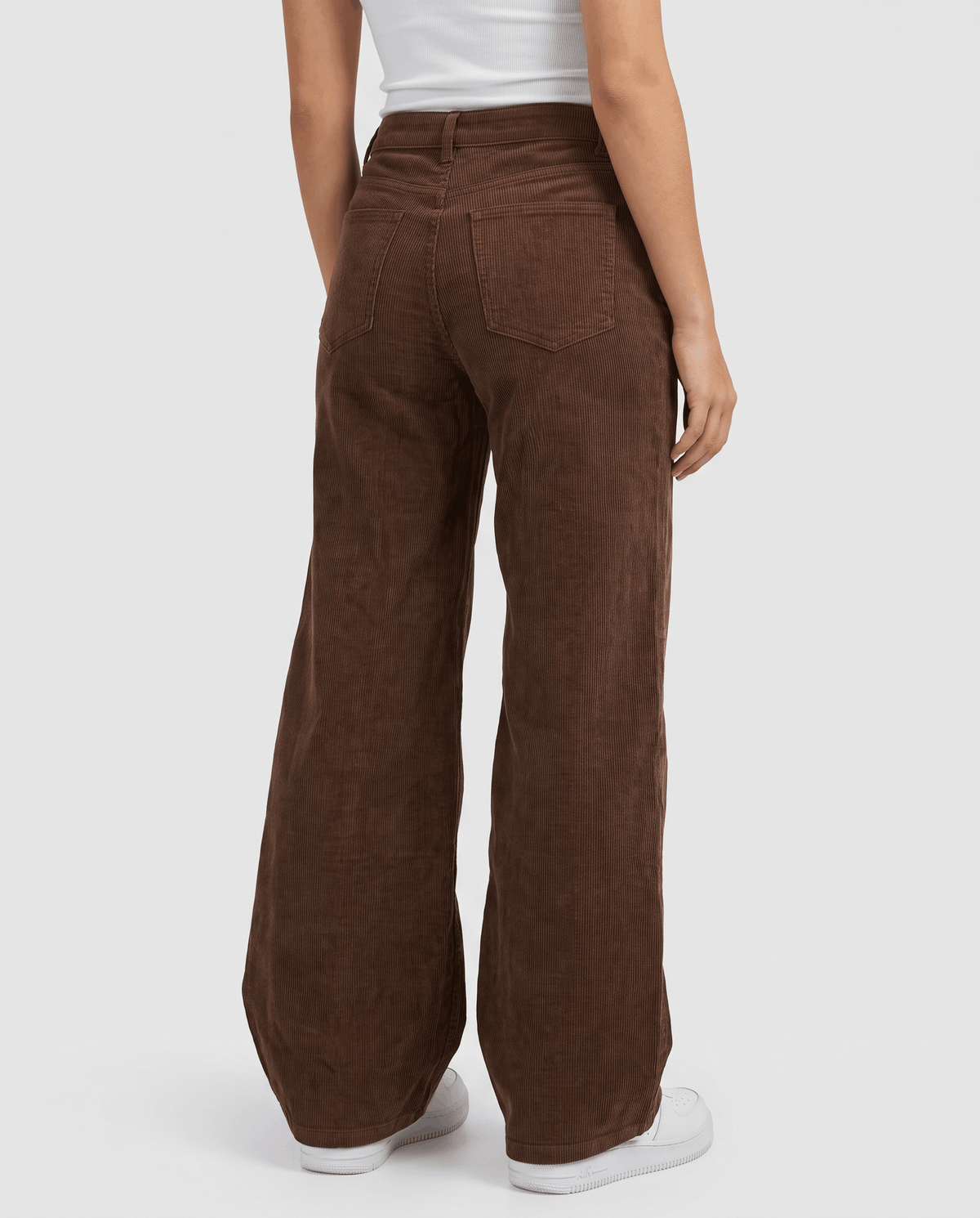 Cotton Corduroy Wide-Leg Pants – High-Waisted, Button Front & Full Length | Romy