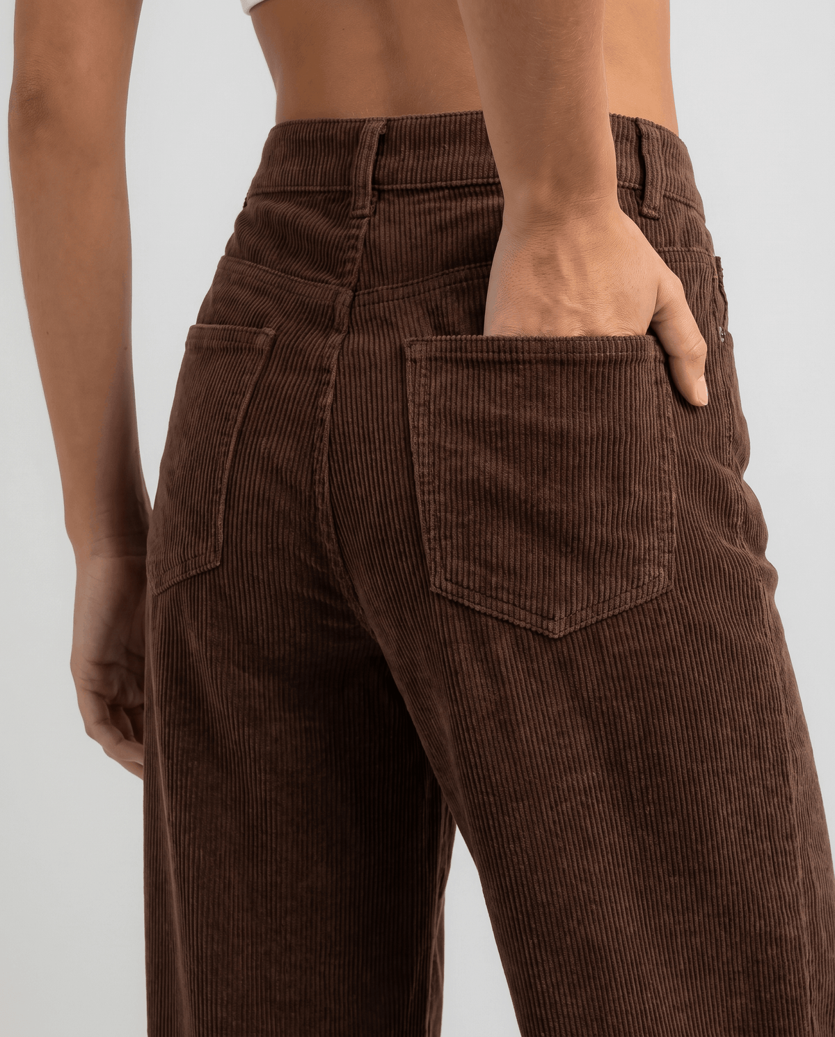Cotton Corduroy Wide-Leg Pants – High-Waisted, Button Front & Full Length | Romy