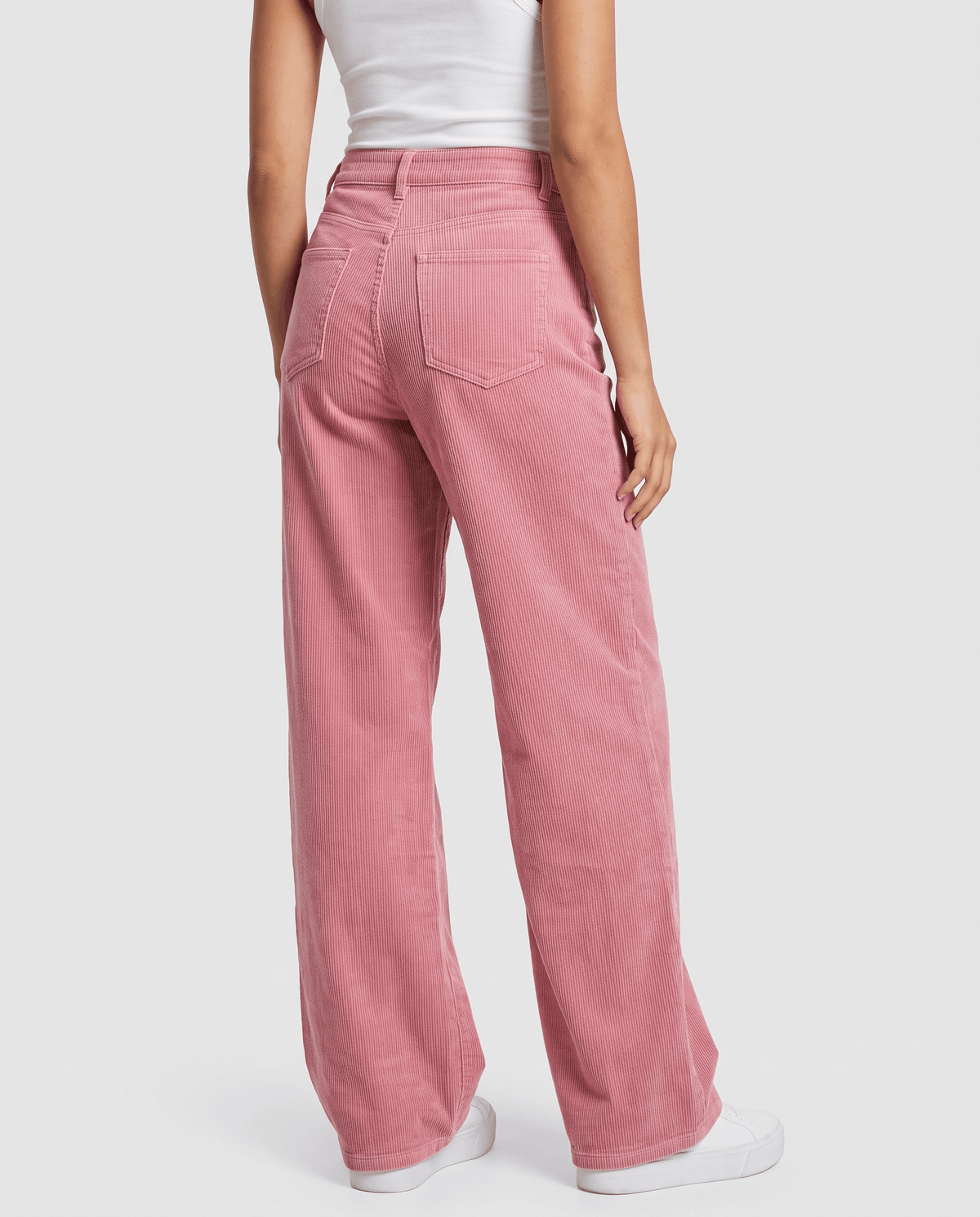 Cotton Corduroy Wide-Leg Pants – High-Waisted, Button Front & Full Length | Romy