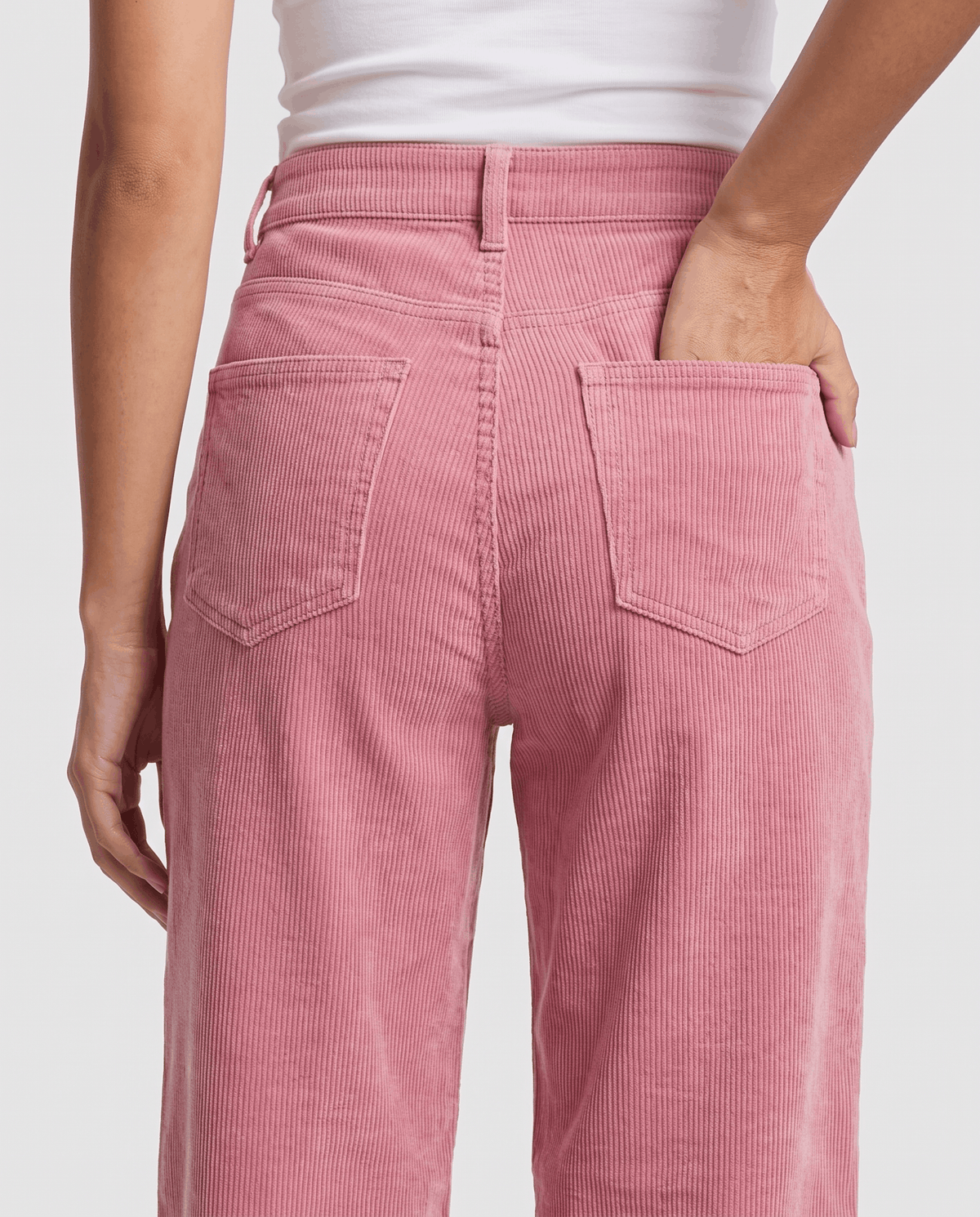 Cotton Corduroy Wide-Leg Pants – High-Waisted, Button Front & Full Length | Romy