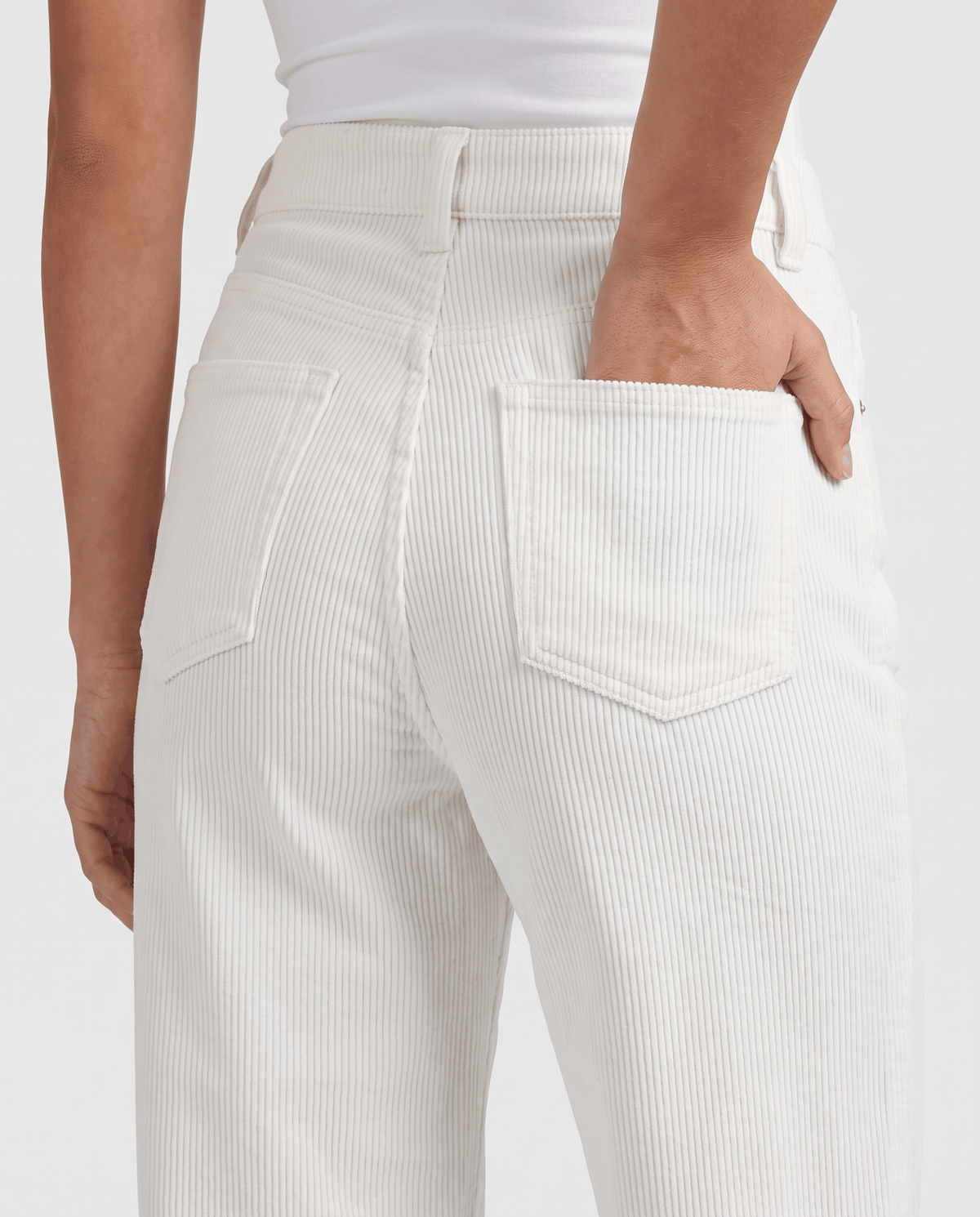 Cotton Corduroy Wide-Leg Pants – High-Waisted, Button Front & Full Length | Romy
