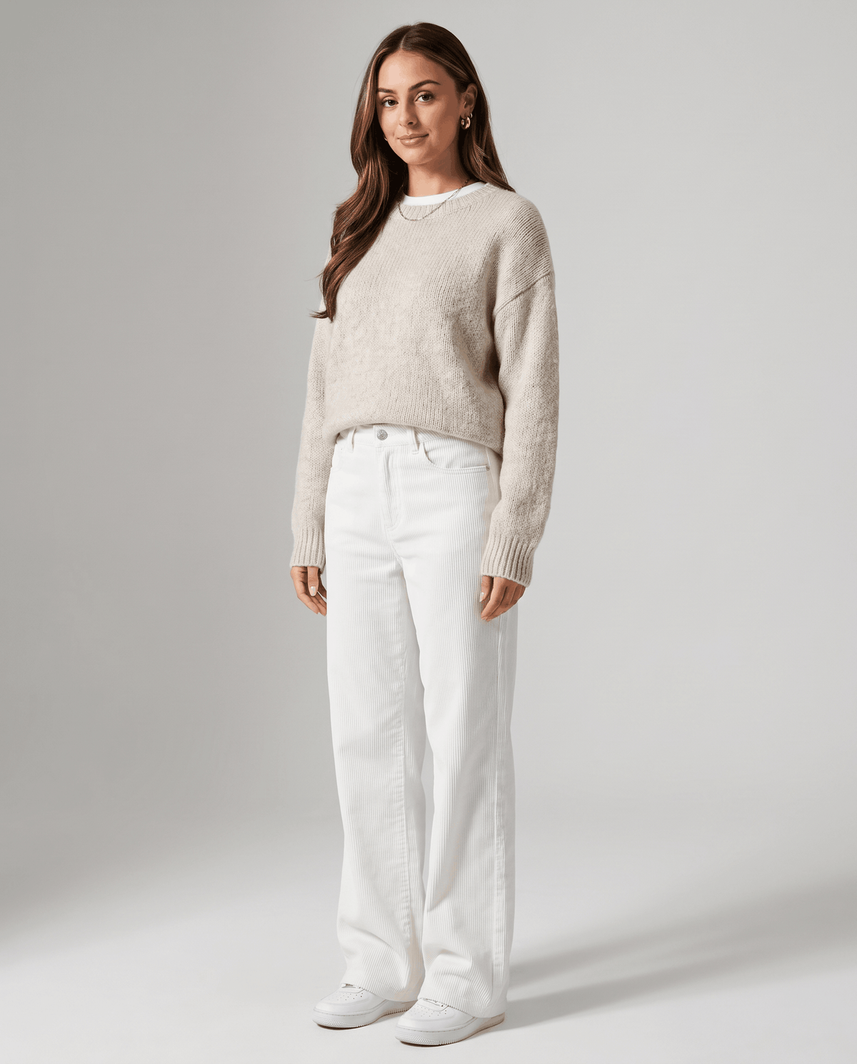 Cotton Corduroy Wide-Leg Pants – High-Waisted, Button Front & Full Length | Romy