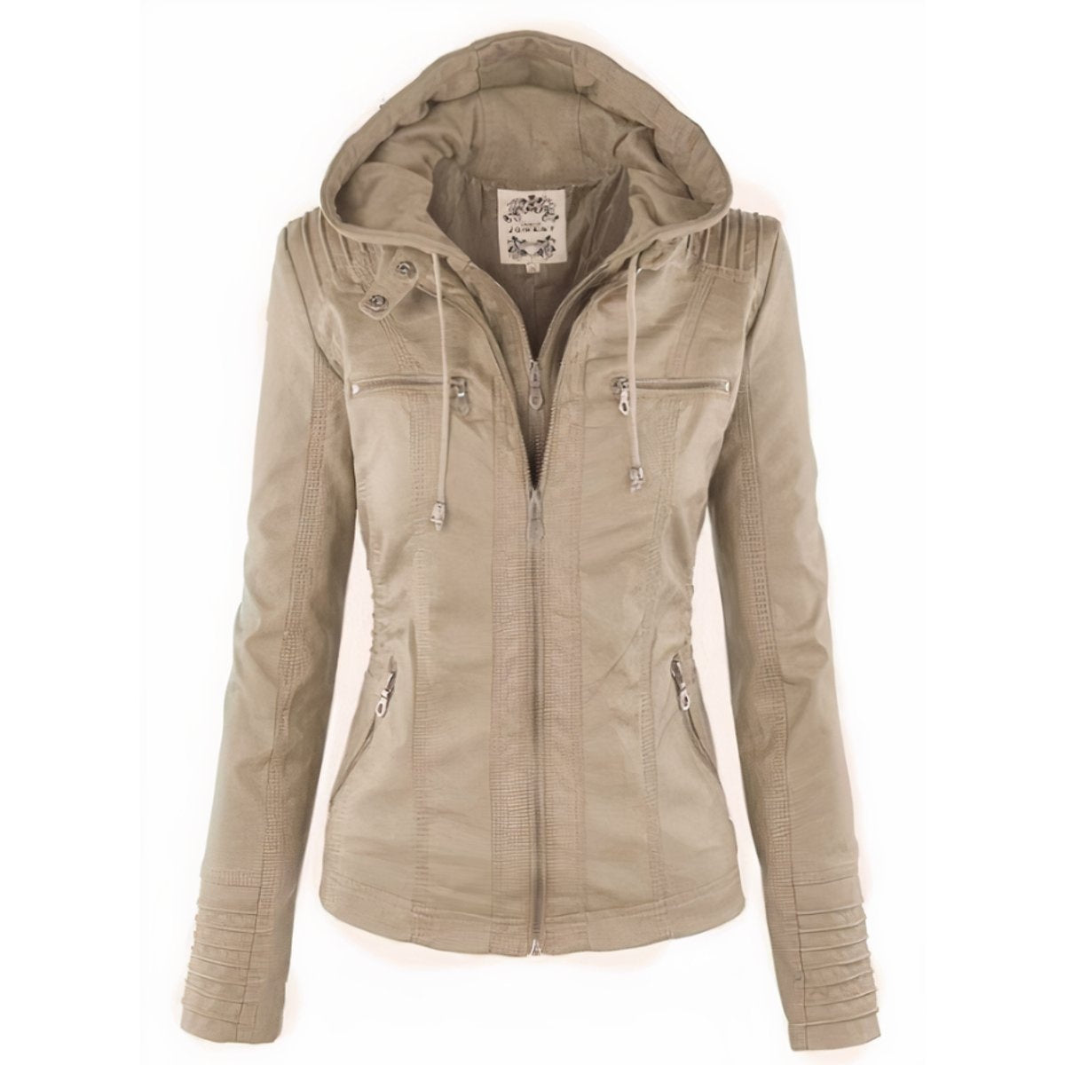 Callie | Women's Hooded Faux Leather Moto Jacket