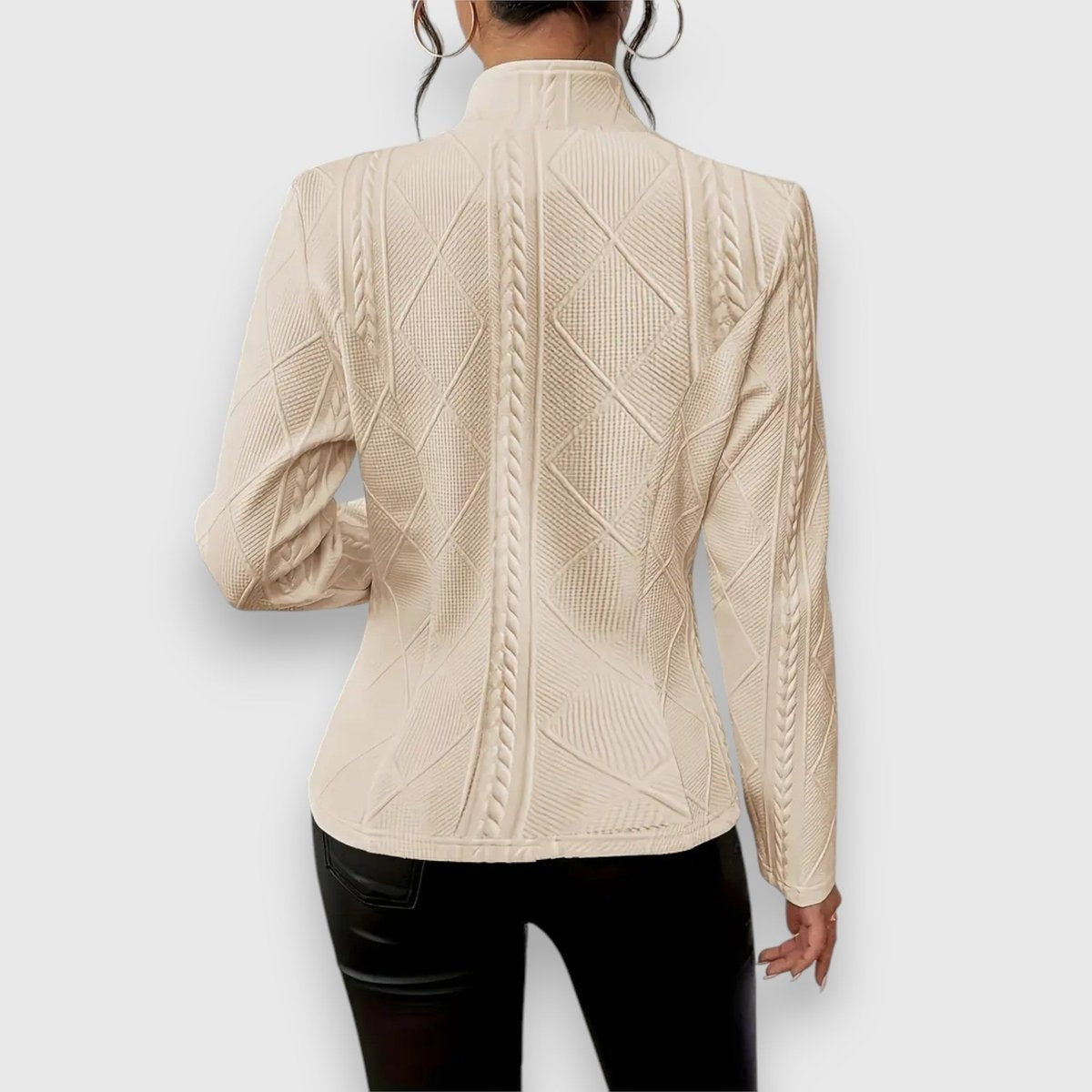 Abigail | Women's Turtleneck Sweater Cable Knit Fitted