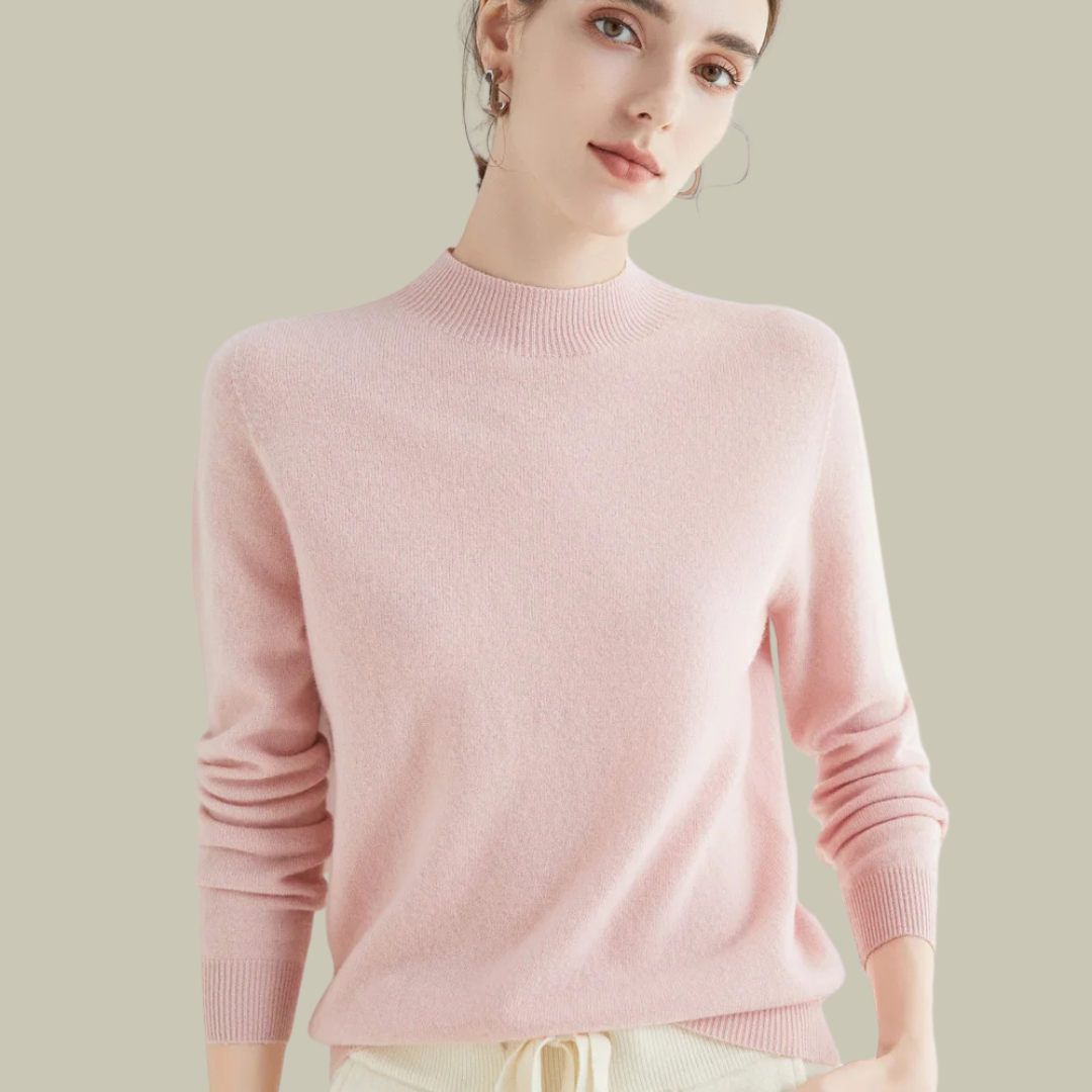 Daphne | Women's Mock Neck Sweater Wool Knit Long Sleeve