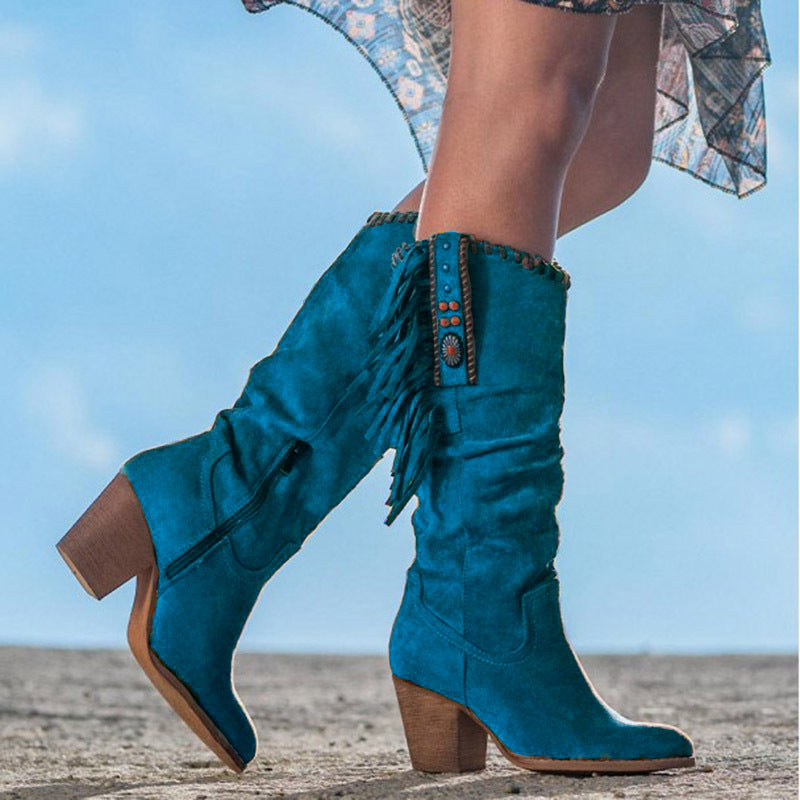 Women's Brown Cowboy Boots | Mid-Calf Western Boots