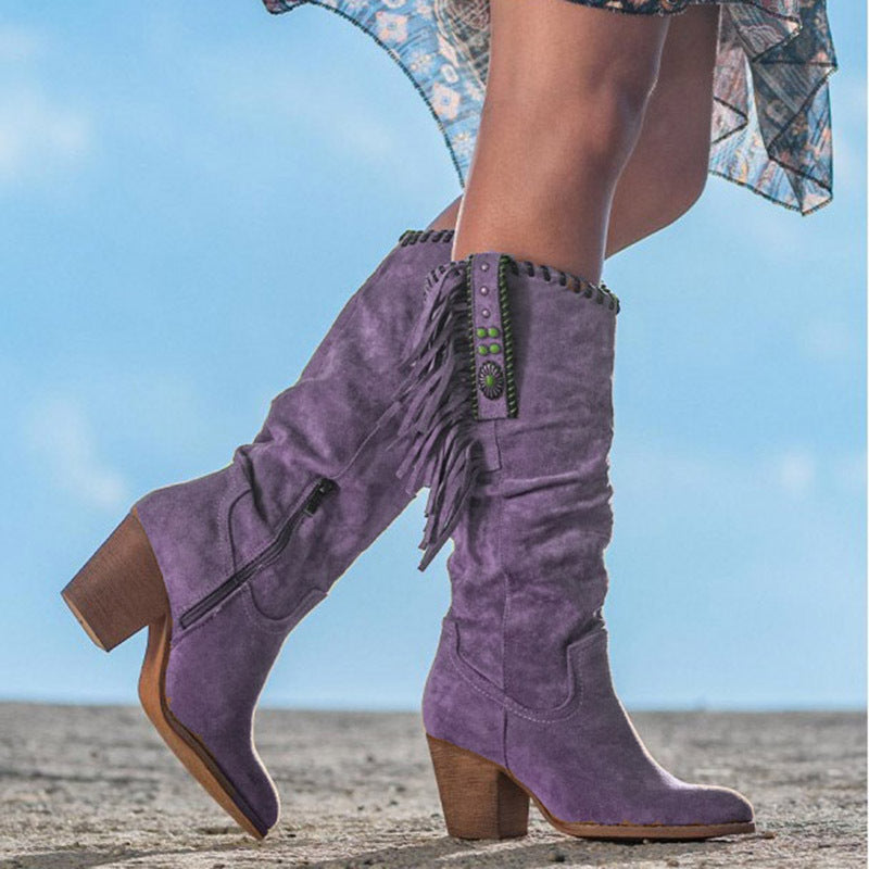 Women's Brown Cowboy Boots | Mid-Calf Western Boots