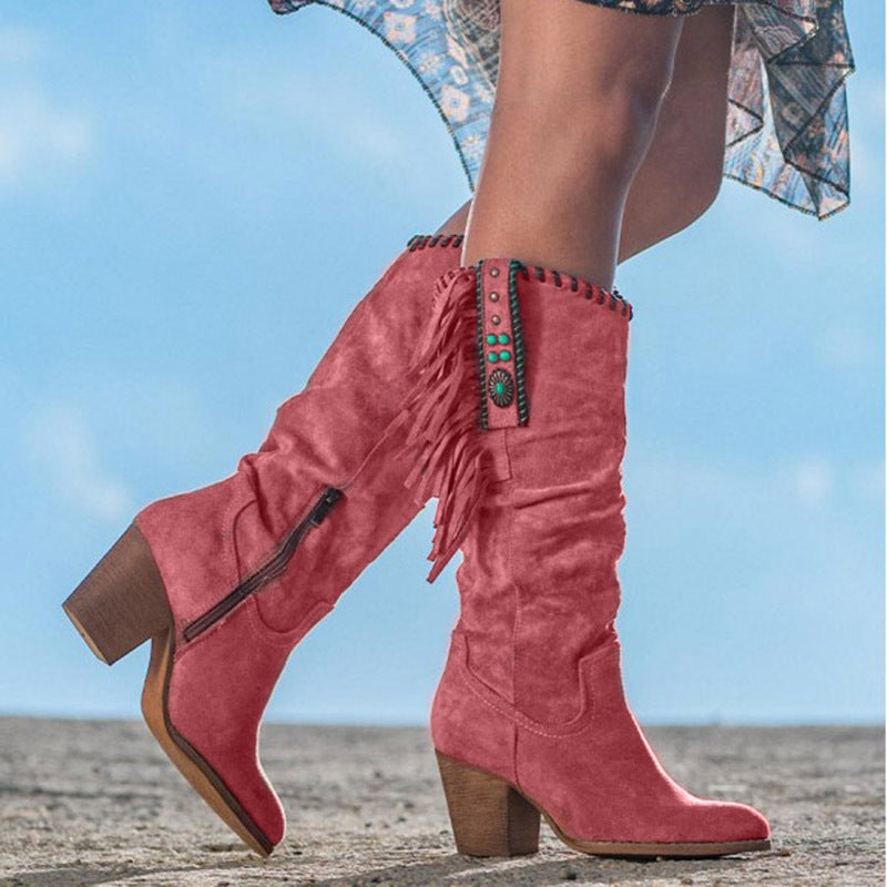 Women's Brown Cowboy Boots | Mid-Calf Western Boots