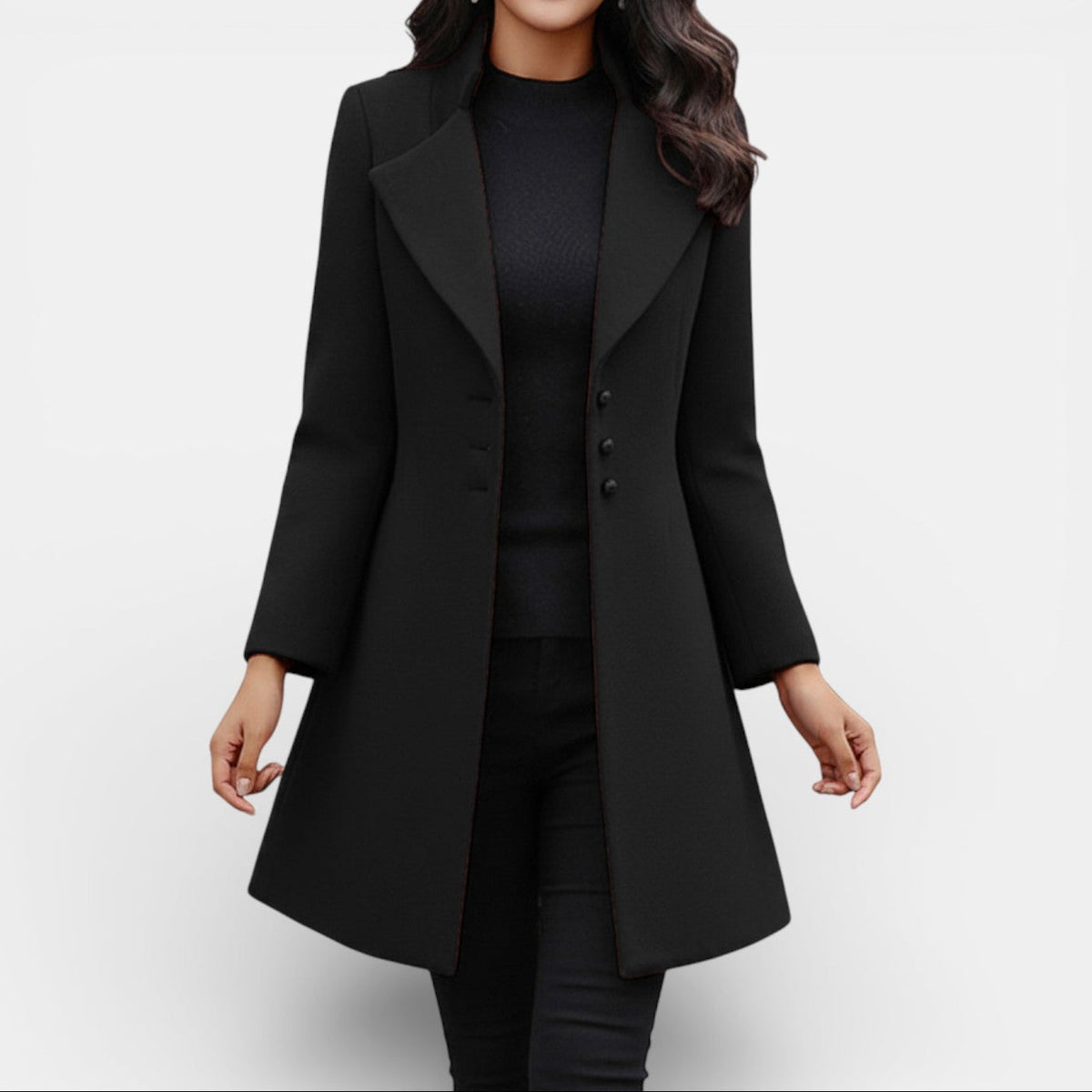 Women’s Tailored Longline Coat with Notch Lapels