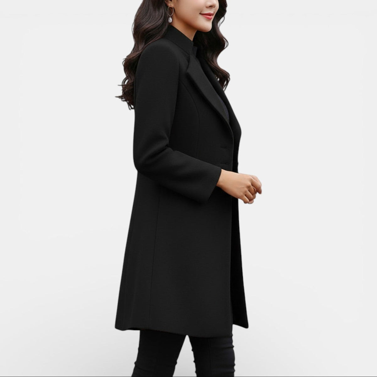 Women’s Tailored Longline Coat with Notch Lapels