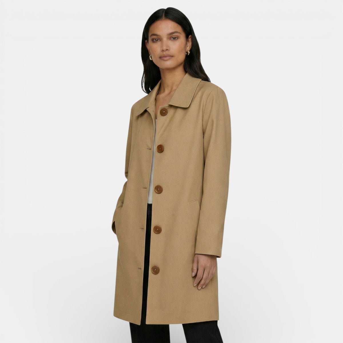 Women’s Single-Breasted Longline Coat