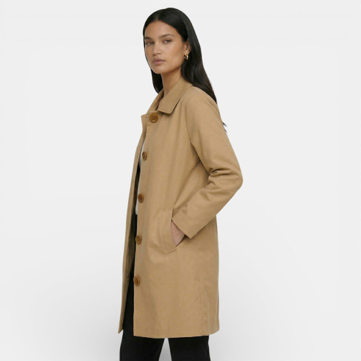 Women’s Single-Breasted Longline Coat