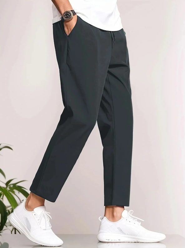 Cropped Tapered Leg Trousers for Men
