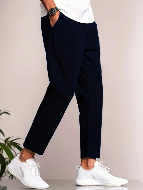 Cropped Tapered Leg Trousers for Men