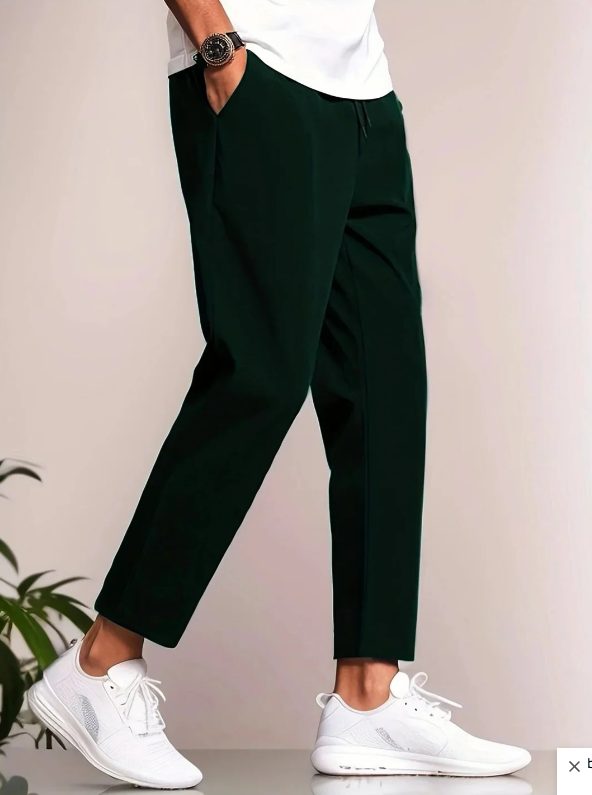 Cropped Tapered Leg Trousers for Men