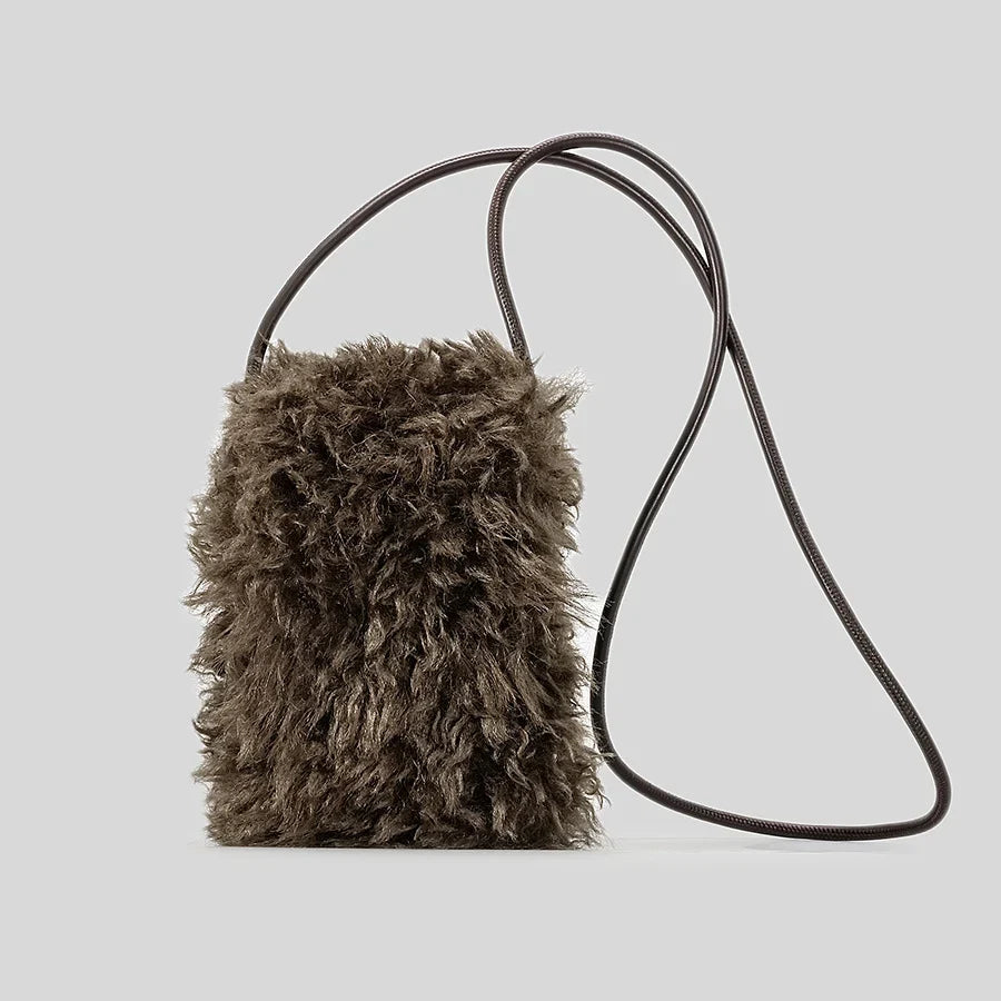 Crossbody Bag | Plush Faux Fur & Adjustable Strap