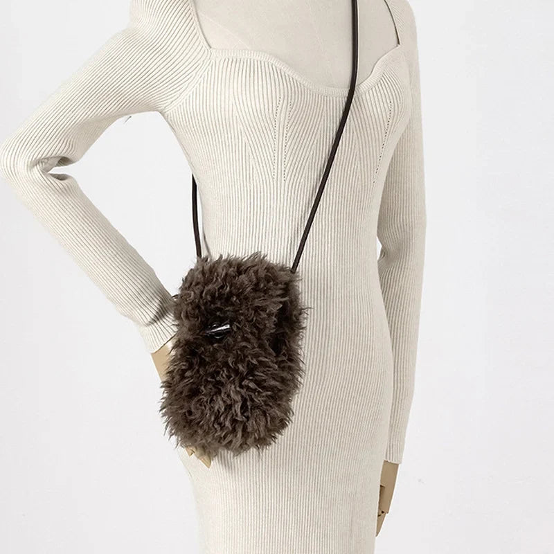 Crossbody Bag | Plush Faux Fur & Adjustable Strap