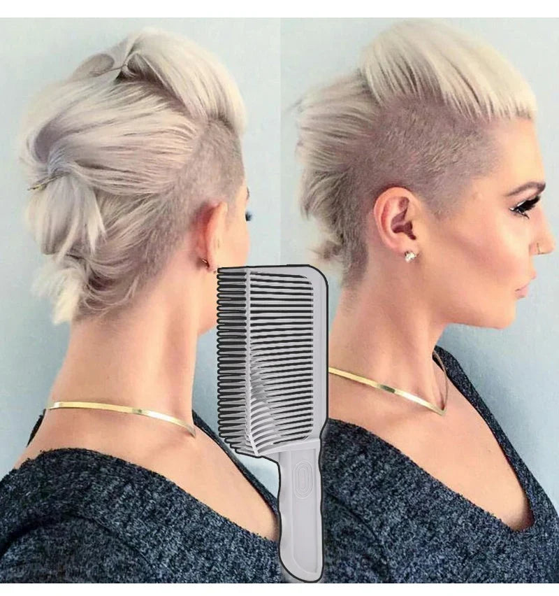 Curved Fade Comb | Heat-Resistant & Antistatic Ergonomic Teeth | With Bonus White Comb