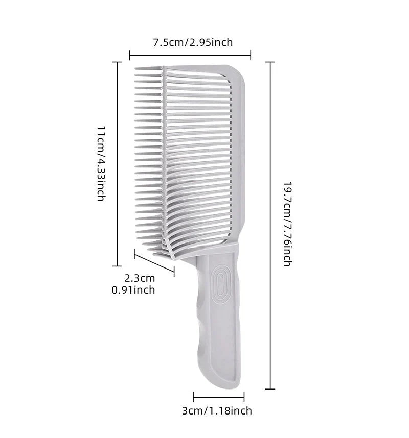 Curved Fade Comb | Heat-Resistant & Antistatic Ergonomic Teeth | With Bonus White Comb