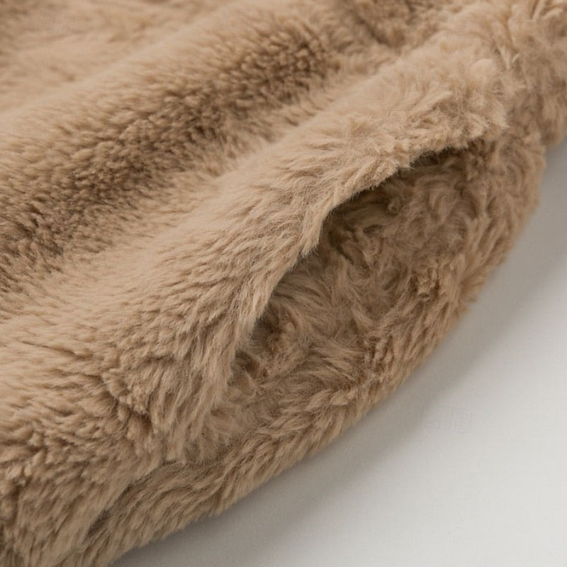 Estelle | Cropped Plush Zip Up Teddy Coat