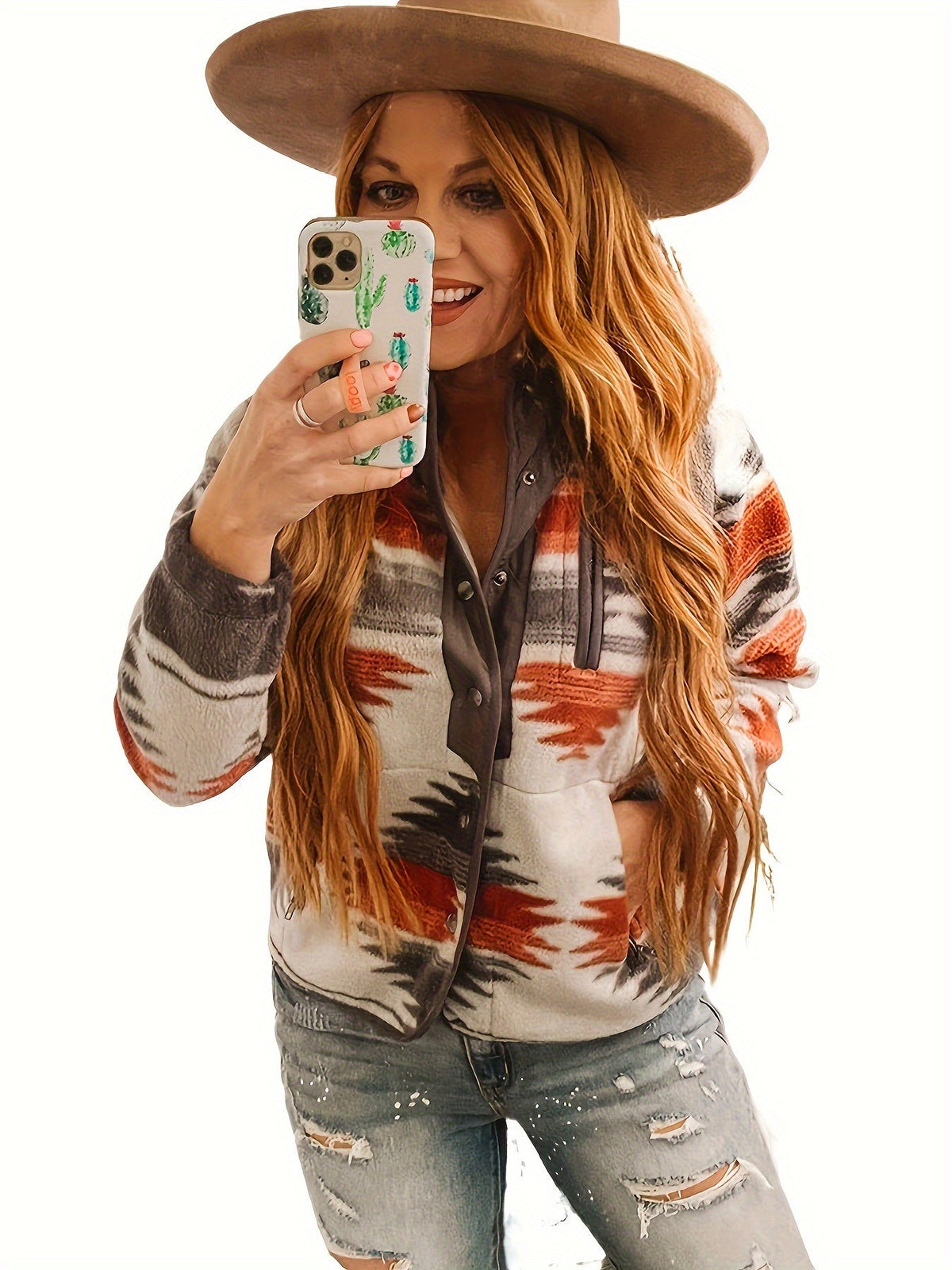 Sierra | Patterned Snap-Front Jacket
