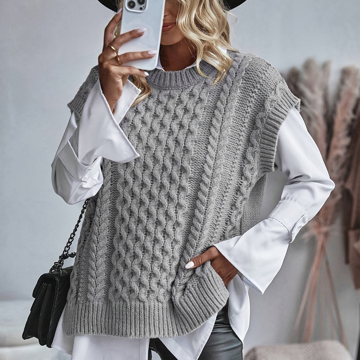 Bridget | Cable Knit Sweater Vest