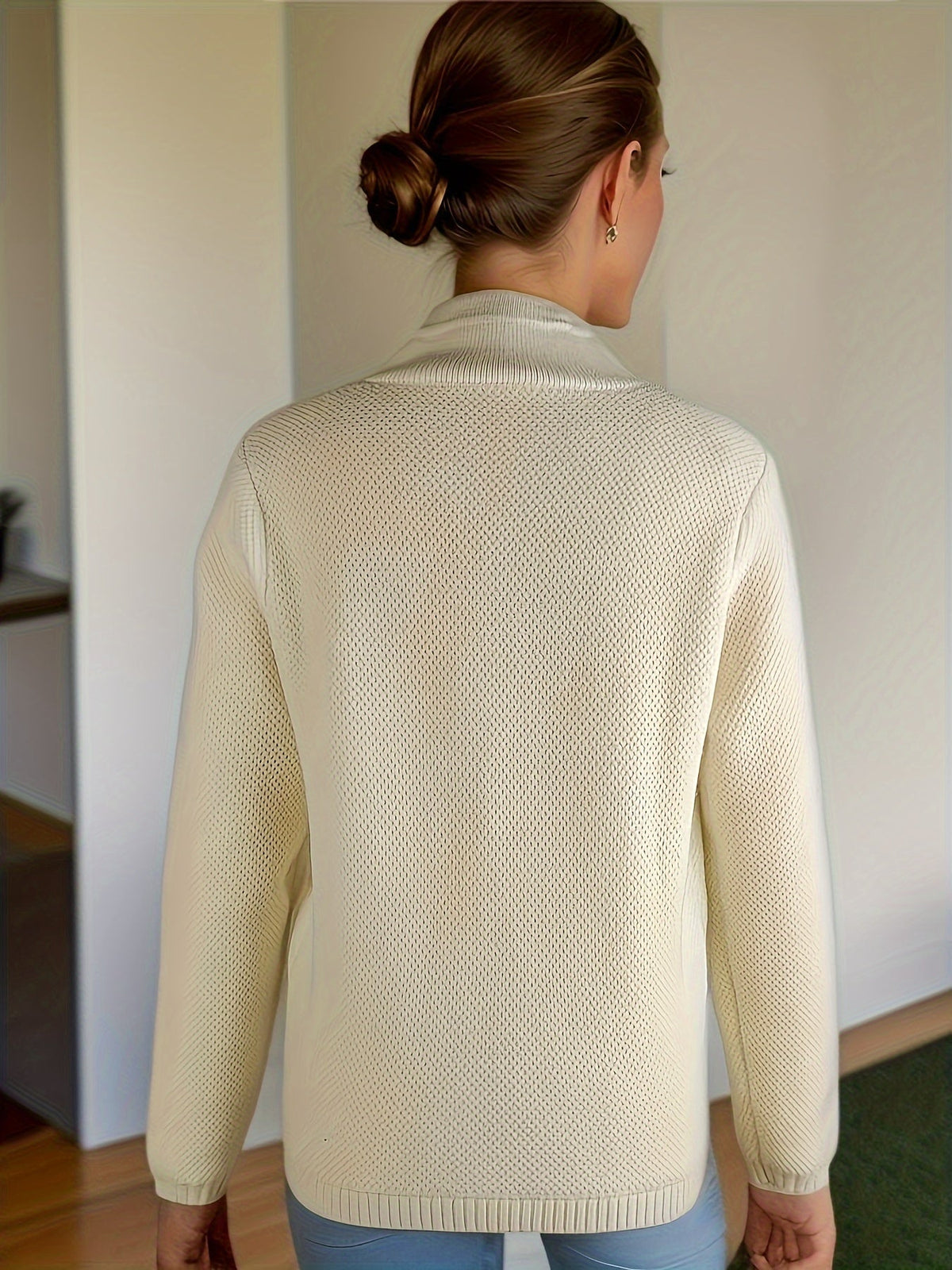 Kit | Textured Knit Stand Collar Cardigan