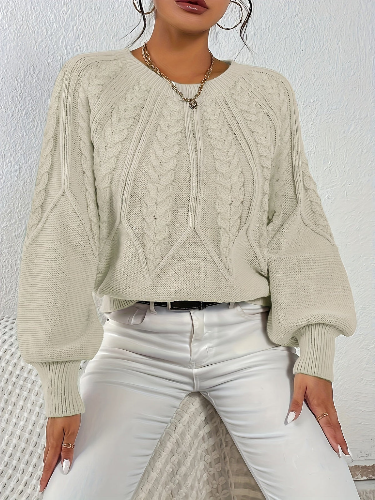 Eleanor | Oversized Cable Knit Sweater