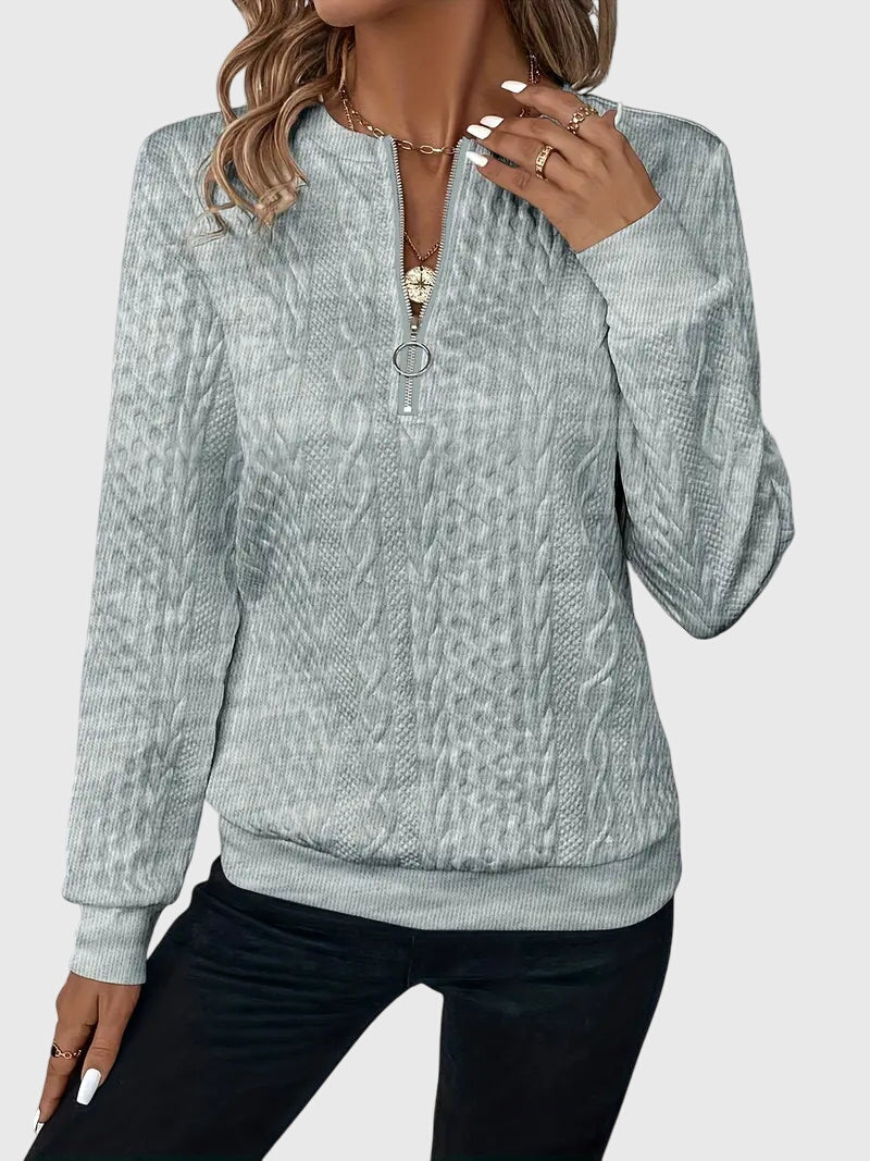 Casimira | Cable Knit Quarter-Zip Sweater