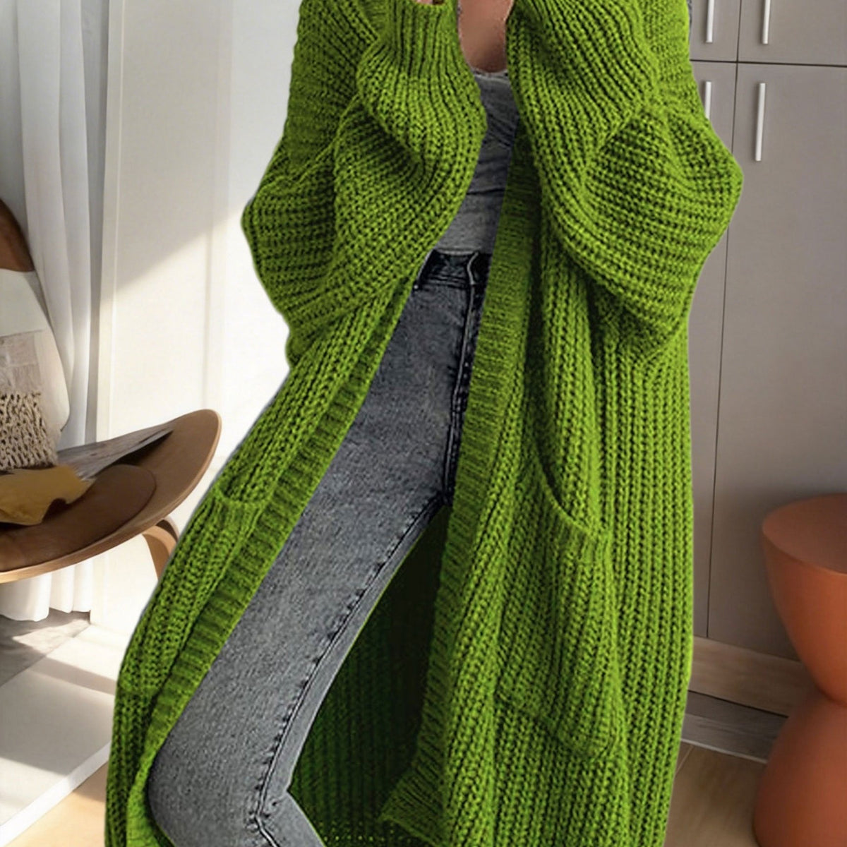 Noelle | Oversized Longline Duster Pockets Cardigan