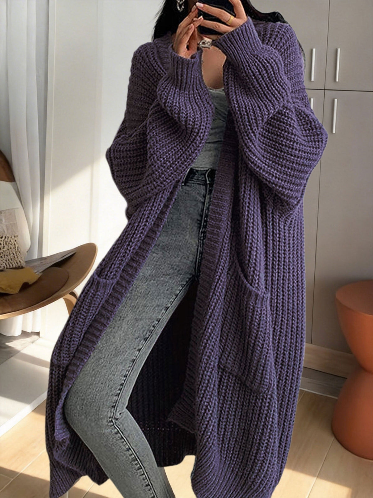 Noelle | Oversized Longline Duster Pockets Cardigan