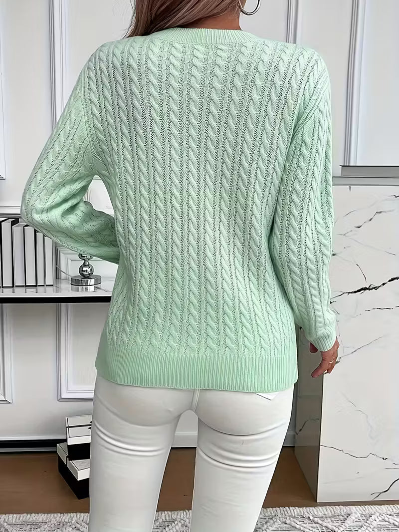 Jacquenetta | Cable Knit Crew Neck Sweater