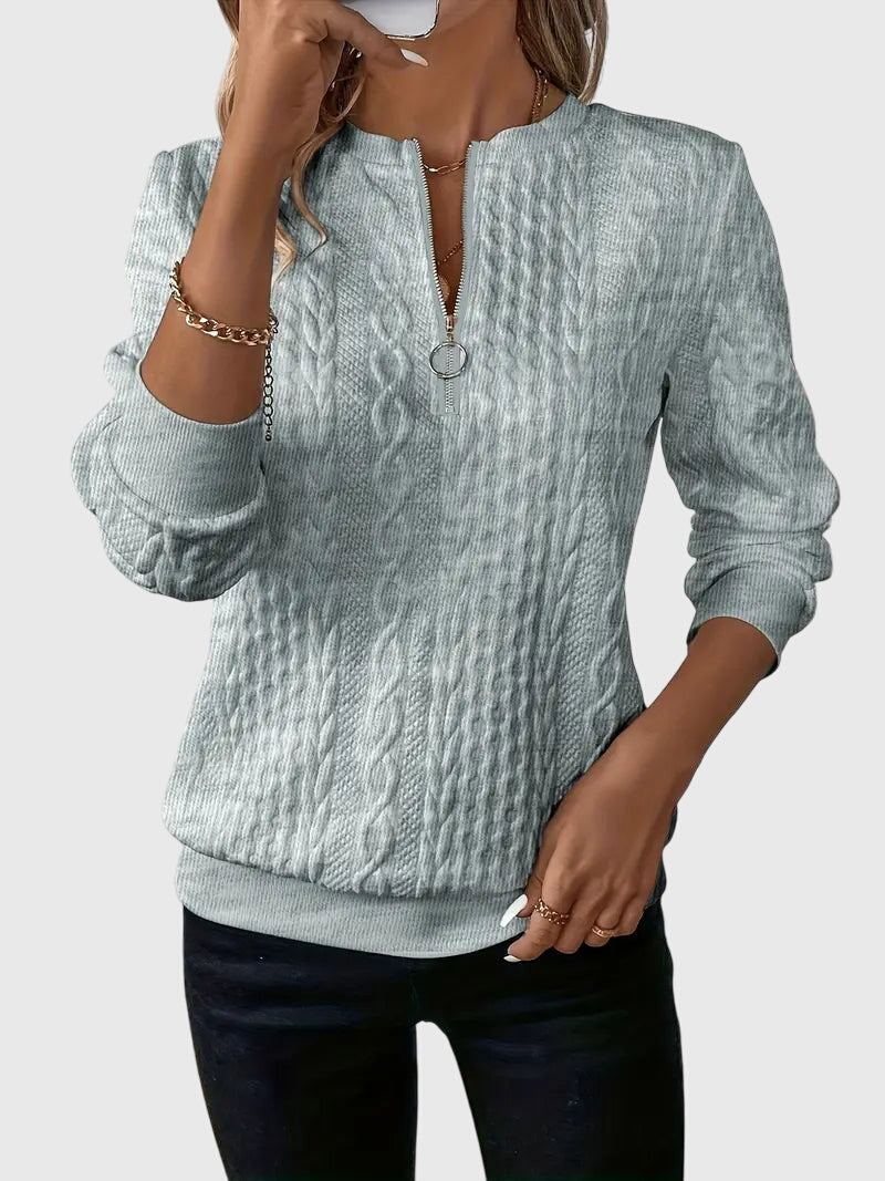 Casimira | Cable Knit Quarter-Zip Sweater