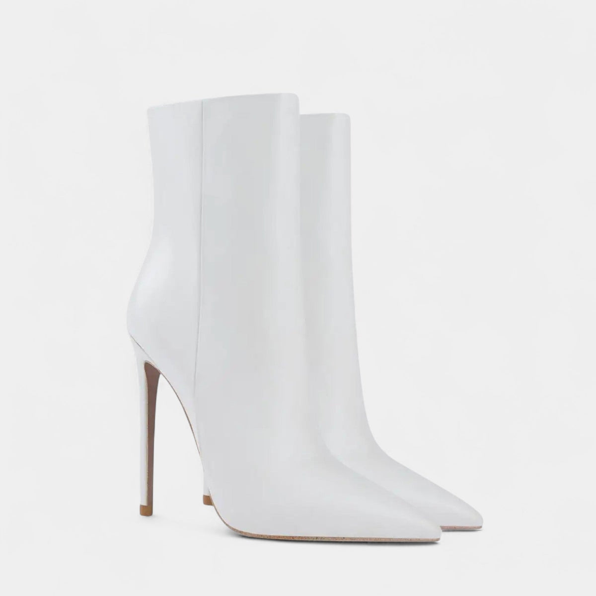 Women's Elegant Pointed Toe Ankle Boots with High Stiletto Heels and Sleek Smooth Finish – Slim Silhouette Pull-On Dress Boots for Sophisticated Office Wear and Formal Autumn Evening Outfits