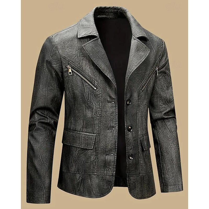 Daenerys | Men's Leather Biker Blazer Jacket