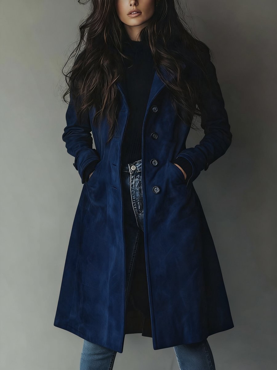 Women's Double-Breasted Longline Trench Coat Tailored