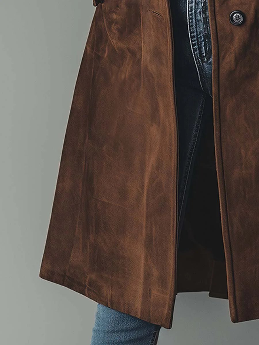 Women's Double-Breasted Longline Trench Coat Tailored