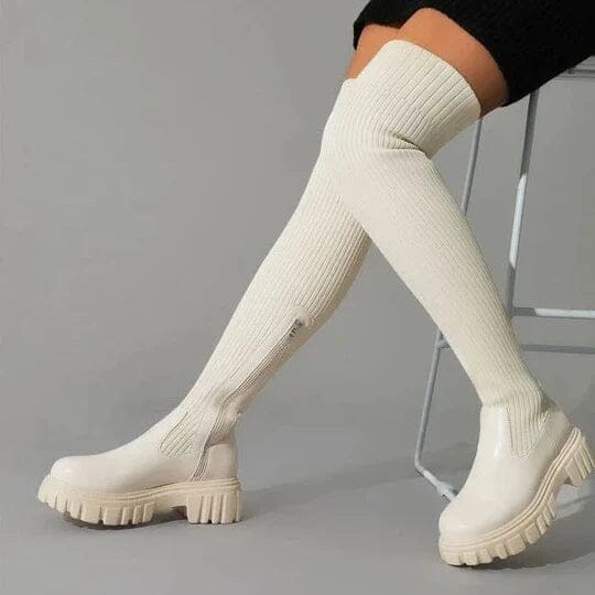 Women's Stretch Sock Boots | Chunky Platform Chelsea Boots