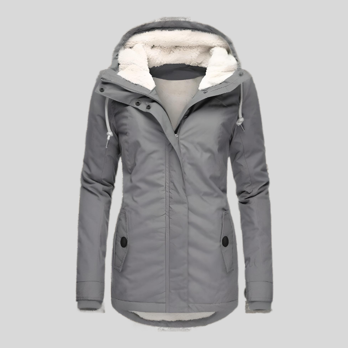 Women's Hooded Winter Coat | Fleece-Lined Zip-Up Jacket