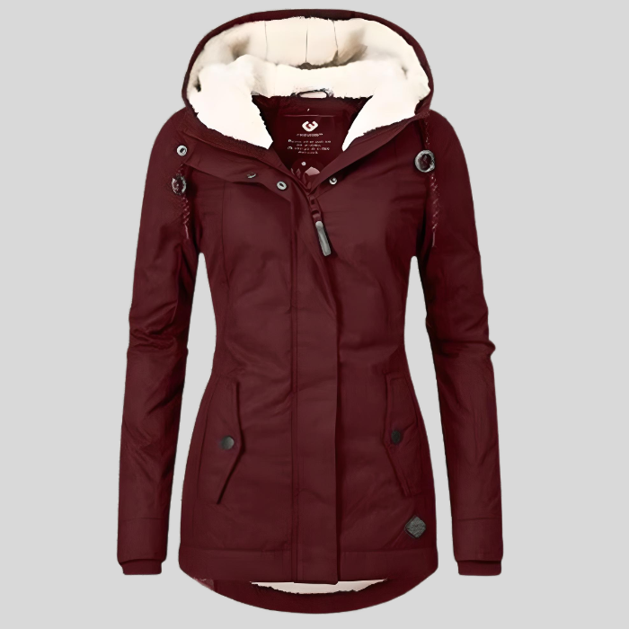 Women's Hooded Winter Coat | Fleece-Lined Zip-Up Jacket