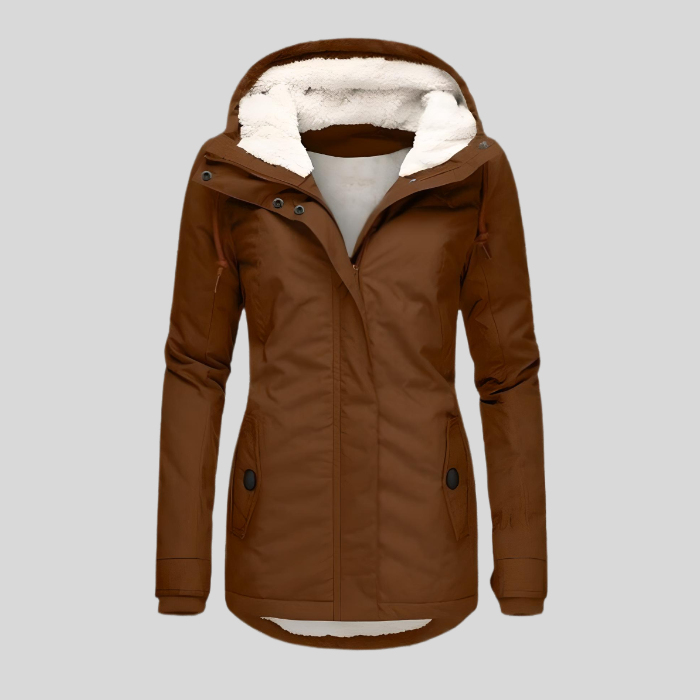 Women's Hooded Winter Coat | Fleece-Lined Zip-Up Jacket