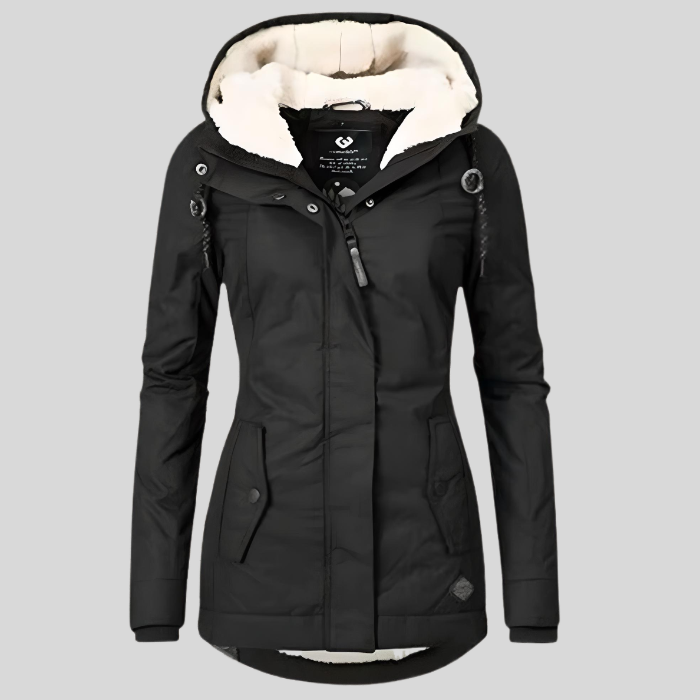 Women's Hooded Winter Coat | Fleece-Lined Zip-Up Jacket