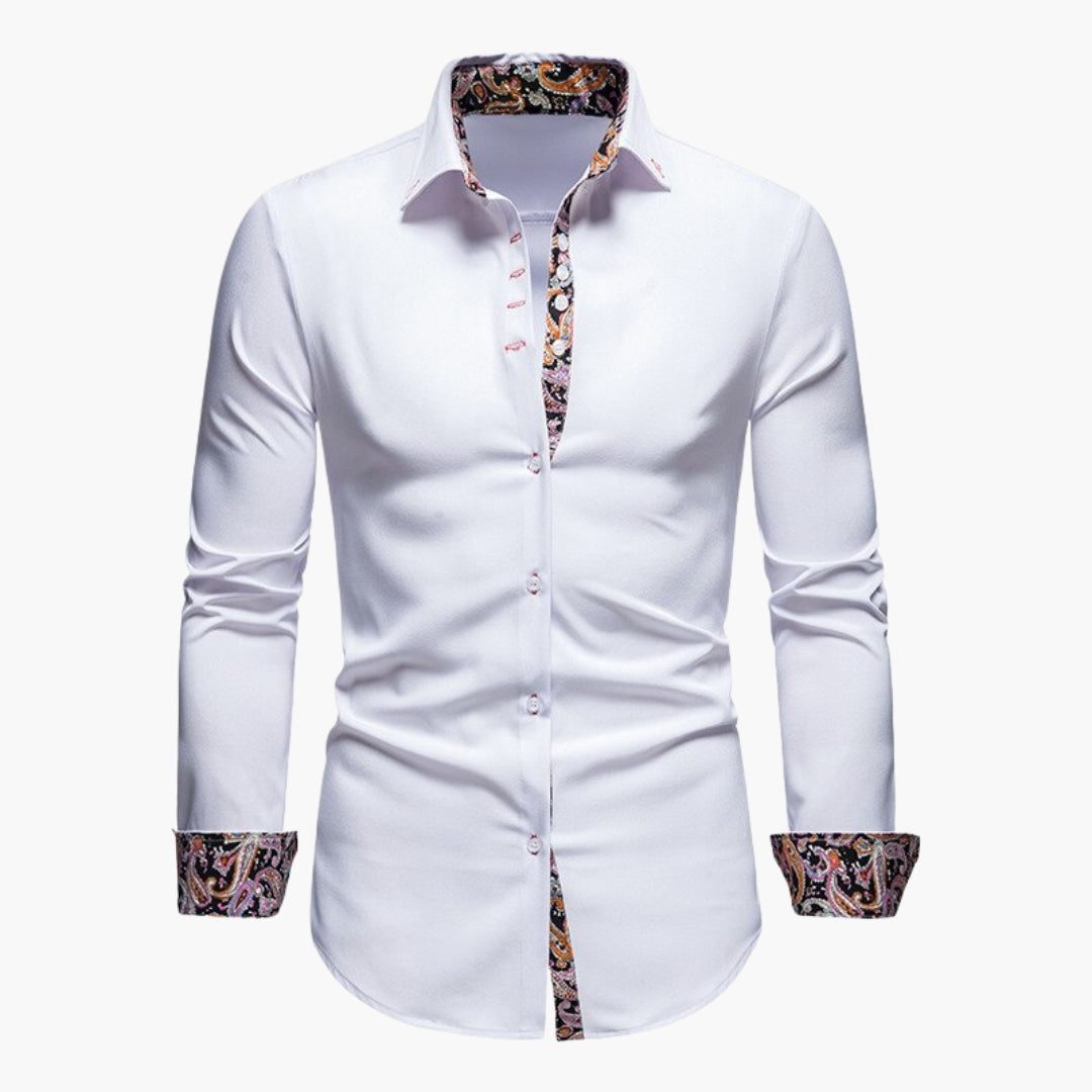 Damian | Men's Patterned Button-Down Shirt with Long Sleeves
