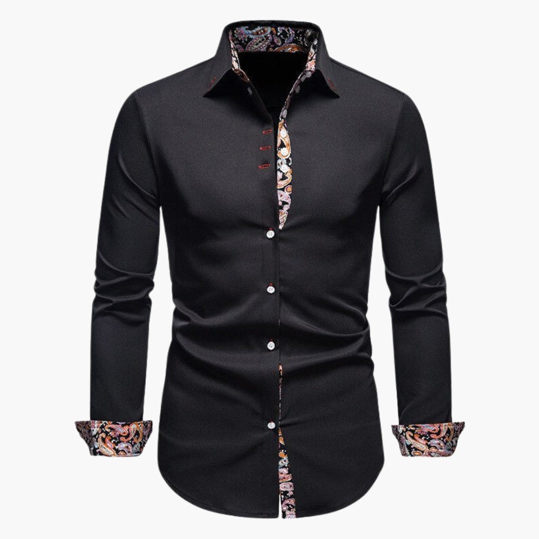 Damian | Men's Patterned Button-Down Shirt with Long Sleeves