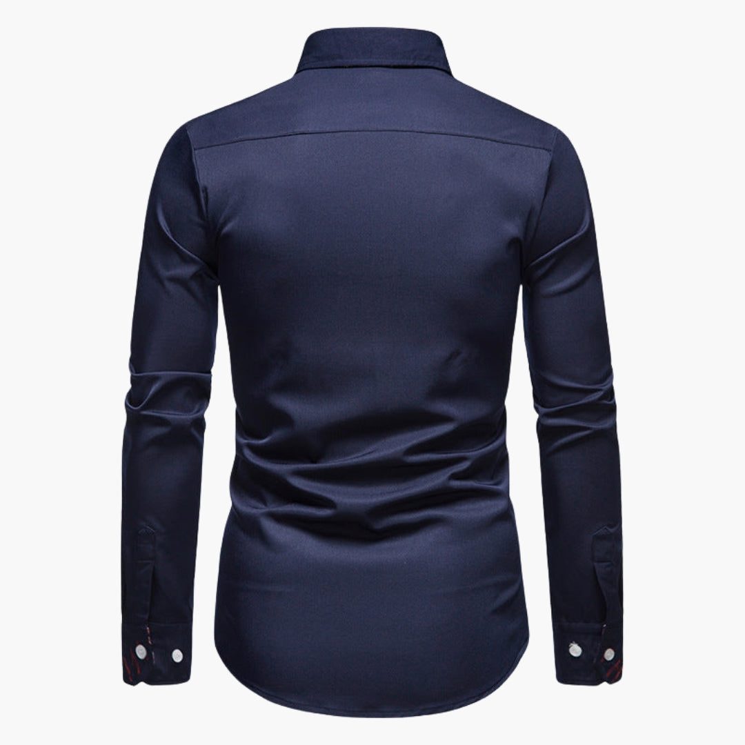 Damian | Men's Patterned Button-Down Shirt with Long Sleeves