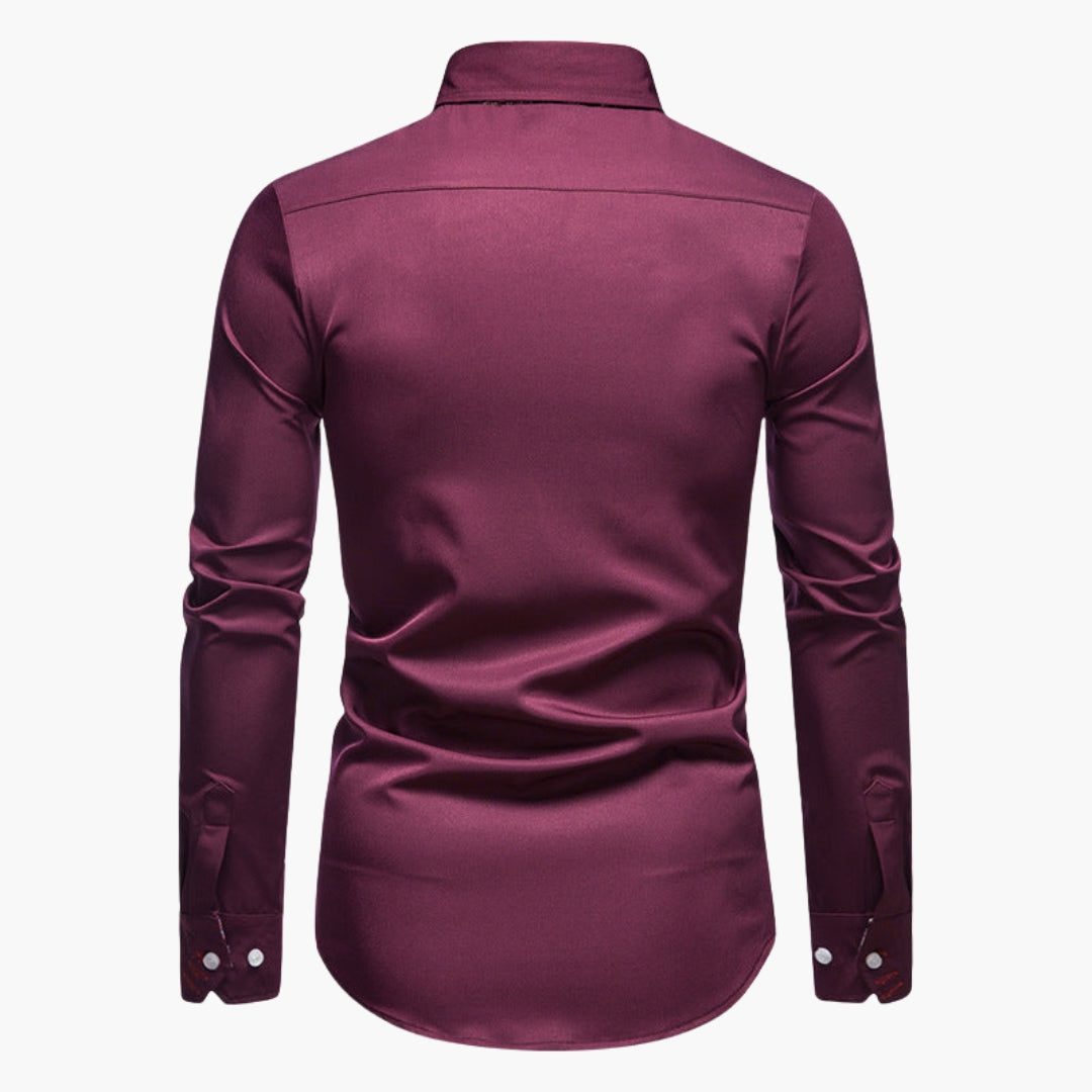 Damian | Men's Patterned Button-Down Shirt with Long Sleeves