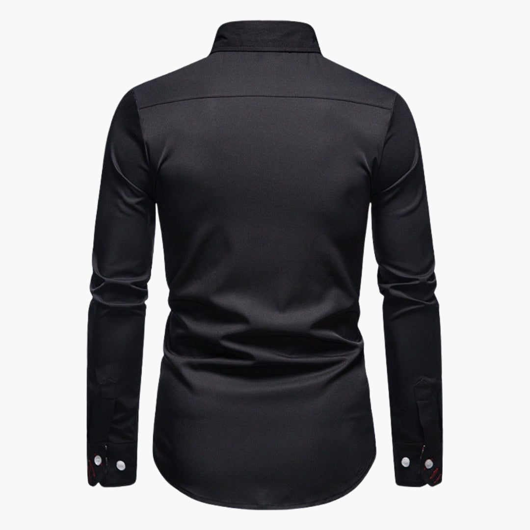 Damian | Men's Patterned Button-Down Shirt with Long Sleeves