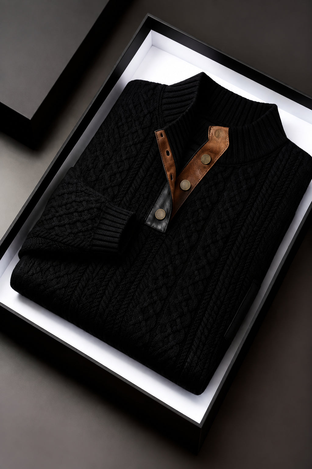 Daniel - Men's Cable Knit Mock Neck Sweater